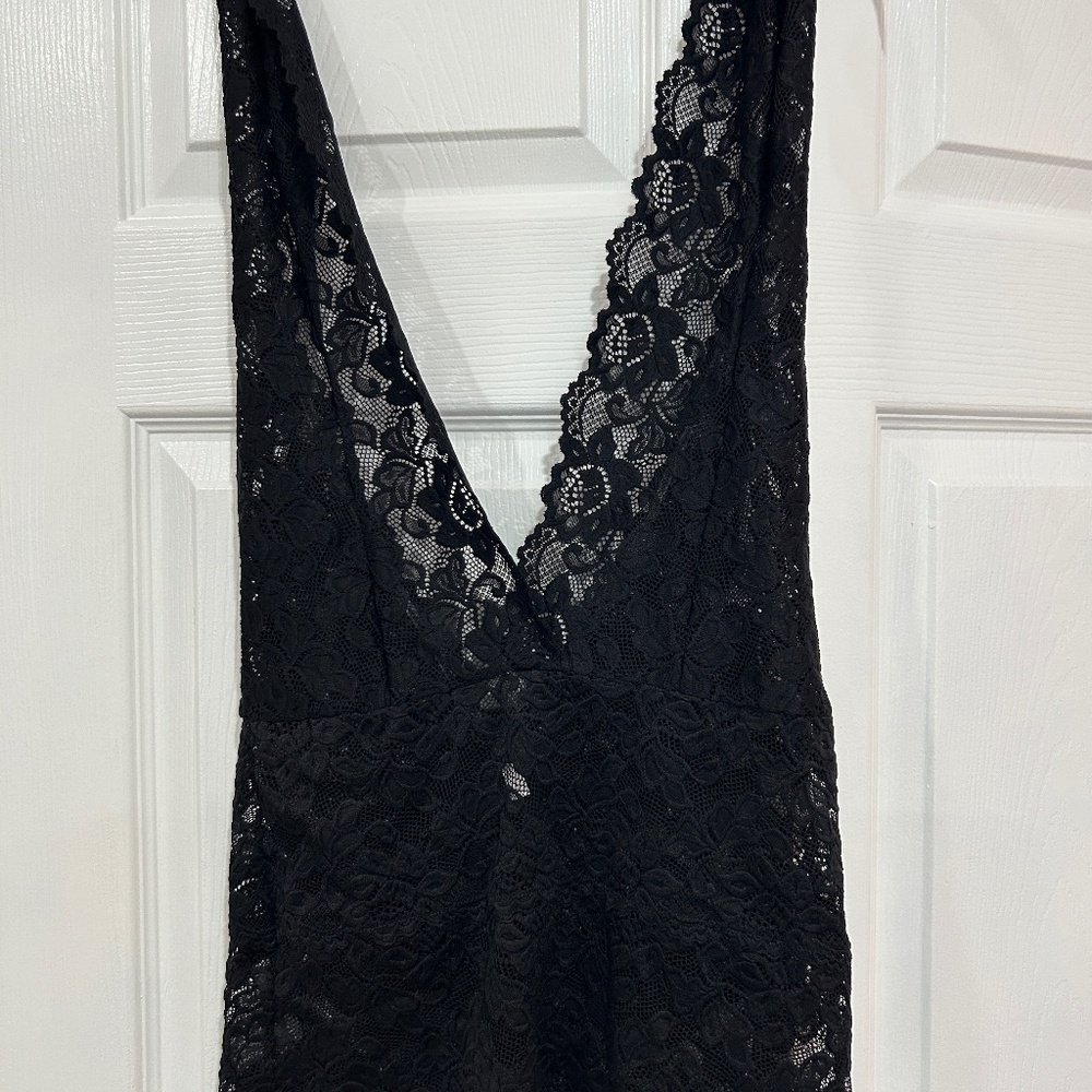 Frederick's of Hollywood, medium Black lace halter top, intimate wear